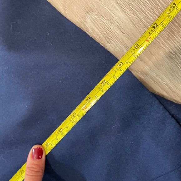 Vintage Sportlight Petites 100% Wool Plaid Front Midi Skirt HIgh Waist Navy XS - Picture 8 of 8